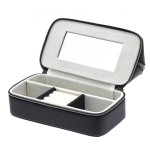 Davidt's [Q9927] - Combin&eacute; coffret &agrave; bijoux et trousse de maquillage zipp&eacute; 'Zip'n go' noir - 19x14. 5x9. 5 cm