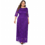 Naiste suures suuruses Maxi kokteilipeo pulma&otilde;htu pidulikud pitsilised pikad kleidid 6XL