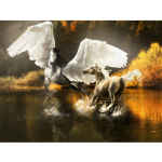 Ruut/&uuml;mmargune teemant 5D DIY teemantmaal  Pegasus  3D tikandid Ristpistes teemantmosaiikkaunistus Full Square (20X30CM)