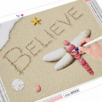 Teemantmaaling Shell Art Rhinestone t&auml;isruudukujuline &uuml;mmargune 3D teemanttikandid maastik Rannak&auml;sit&ouml;&ouml; sisekujundus koduks Full Round (20X30CM)