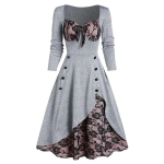 Naiste Halloweeni keskaegne vintage gooti renessansskleit Cosplay Palace Retro pitsist &otilde;mmeldud n&ouml;&ouml;biga pikkade varrukatega naiste kleit Suures suuruses 5XL hall