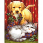 5D t&auml;isruudukujuline &uuml;mmargune teemantmaaling, j&otilde;ululoomade kunst kivist teemanttikandid kasside ja koerte k&auml;sit&ouml;&ouml;komplekt K&auml;sitsi valmistatud kingitused Full Round (20X30CM)