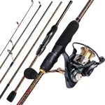 SOUGAYILANG 1,8 M 5-sektsiooniline s&uuml;sinikkiust &otilde;ngeritv, 13+1BB metallist pool, v&otilde;imas spinningurulli kombinatsioon 2.4 M&Series 3000 kuld