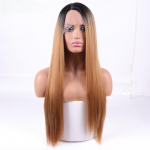 LISI HAIR s&uuml;nteetiline pitsist esiparukas Ombre pruun naturaalse lainepikkusega parukas, sobib mustanahalistele naistele, kuumakindel
