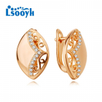 LSOOYH Clip K&otilde;rvar&otilde;ngad Roosa kullav&auml;rvi Moodne k&otilde;rvar&otilde;ngas Naistele Cubic Zirconia Stud K&otilde;rvar&otilde;ngad Ehted A