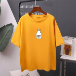 Hirsionsan 7 v&auml;rvi tr&uuml;kitud T-s&auml;rk Naiste uus Harajuku Korea Oversized 100% puuvillane Suvised T-s&auml;rgid Pehmed naiste topid M valge