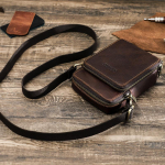 Ehtsast nahast Meeste Mini Crossbody kotid K&auml;ekotid Reisivad vabaaja V&auml;ike &otilde;lakott kohv
