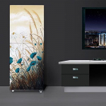 Blue Flower Sun Beach Scenery K&uuml;lmkapi kleebis Koori ja pulk Veekindel kaheukseline s&uuml;gavk&uuml;lmiku kapi sisekujundus Kunstimaaling 40x120cm