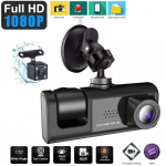 Icreative Car DVR 3 kaamerad Full HD 1080P kahe objektiiviga auto DVR-kaamera 2,0 tolli IPS-ekraaniga eesmine tagumine salvestuskaamera