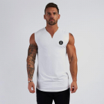 Muscleguysi suvine noortepopp Lihtne varrukateta T-s&auml;rk meeste Slim Fit V-kaelusega topid Fitness Kulturismi paaki M must