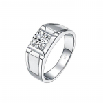 BagueRingen meeste 925 sterlingh&otilde;bedast s&otilde;rmuse imitatsiooniga 1-karaadine D-COLOR Moissanite teemant-ehete luksuslikud s&otilde;rmused suurus 7-12 8 valge