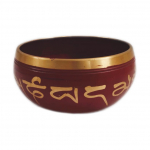 Punane laulev kauss puidust pulgaga, Red Singing Bowl and Wooden Striker Stick