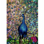 Peacock 5D DIY Teemantmaal t&auml;isring puur Loom Lille Tikand Ristpistes Mosaiik Kodukaunistuse Kingitus Full Round 20x30CM