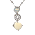 Les Tr&eacute;sors De Lily [R5578] &ndash; k&auml;sit&ouml;&ouml;na valmistatud h&otilde;bedane ripats  Goddess Opal  h&otilde;bevalge (roodiumiga kaetud) - 16x6 mm valge