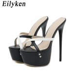 Eilyken New Fashion Extreme Platform Sussid Naiste Suvised Avatud Varbad Tikk-kontsad Sandaalid Naisteklubi Kingad Liugurid 35 must
