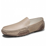 Suures suuruses K&auml;sitsi valmistatud ehtsast nahast meeste kingad Loaferid Mugavad vabaajajalatsid Meeste s&otilde;idujalatsid Mokassiinid Meeste jalan&otilde;ud 38 beež