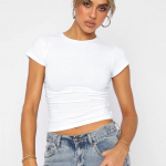 Y2K &uuml;laosa valge vabaaja s&auml;rk Seksikas O-kaelusega l&uuml;hikeste varrukatega T-s&auml;rk Moodne T-s&auml;rk Mitmek&uuml;lgsed riided Pullover T-s&auml;rgid 25939 S orion i v&auml;rv