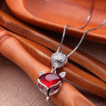 T&auml;iesti uued Sterling 925 h&otilde;be Cz kaelakee mood punane granaat rebasepea rangluu keti ehted