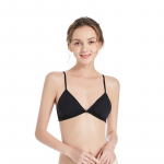 Lihtsad prantsuse seksikad &uuml;hev&auml;rvilised kolmnurgatopsid ilma terasr&otilde;ngata Mugavusrinnahoidja &otilde;hukeste rihmadega Traadist esikinnitusega rinnahoidja S must