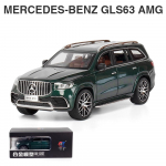 1/24 skaalaga survevalatud automudel Benz GLS63 AMG sulamist kogutav tagasit&otilde;mmatav m&auml;nguauto valguse ja heliga m&auml;ngus&otilde;idukiga t&auml;iskasvanud poistele kingitus 1/24-21x8.5x7.5cm roheline