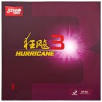 Originaal DHS Hurricane 3 lauatennise kummist (Klassikaline versioon, solvav silmus) Orkaan-3 lauatennisk&auml;sn Hardness 38&deg; must