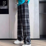 Naiste retro laia s&auml;&auml;rega vabaaja p&uuml;ksid, elastsed suvised k&otilde;rge v&ouml;&ouml;kohaga lahtised ruudulised kerged one size valge/must