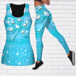 Crystal Leaf Print joogariietus naistele Mood Treening Retuusid Fitness Sport Vabaaja joogap&uuml;ksid 4XL helesinine v&auml;rv