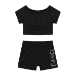 2 TK Lastele T&uuml;drukute Balletip&uuml;ksid Tankini Outfit L&uuml;hikeste Varrukatega Tanktop koos all&auml;&auml;rega Komplekt V&otilde;imlemistrikood t&uuml;drukute j&otilde;usaalitreeningule 3-4 Years must