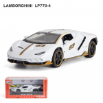 1/32 skaalaga Lambo LP770-4 survevalatud automudel, sulamist tagasit&otilde;mmatav s&otilde;idukim&auml;nguasi koos heli ja valgusega, 3 avatud ust, kingitus lastele v&auml;ikelastele, poistele, t&uuml;drukutele 1/32-15.5x7x4cm valge