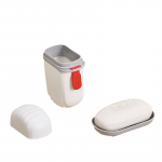 Plastikust seebikarp Kahekordne &auml;ravooluga seebikarp, kaanega, tihendatud, lekkekindlad, kaasaskantavad reisiseebikarbid