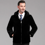 Talvine pl&uuml;&uuml;s ja paksendatud jope meeste naaritsast sametkapuuts, kuldne naaritsa sametjakk Keskealiste ja eakate isade talvekardigan, uus stiil 4XL