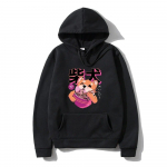 Shiba Inu Eatting Ramen Prinditud Unisex kapuutsid Originaalse disainiga pikkade varrukatega Lahtine vintage dressipluus Unisexs kapuuts R&otilde;ivad 2XL
