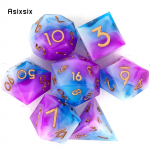 7 tk sinine roosa kuldne number terava servaga vaigust t&auml;ringud mitmetahulised t&auml;ringud, mis sobivad rollim&auml;nguks RPG lauam&auml;nguks mitmev&auml;rviline