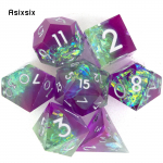 7 tk lilla roheline valge number terava servaga vaigust t&auml;ringud mitmetahulised t&auml;ringud, mis sobivad rollim&auml;nguks RPG lauam&auml;nguks