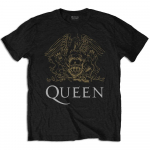 Queen Classic Crest Black Classic Rock Band Bohemian Unisex T-s&auml;rk S