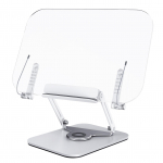 Bisofice'i lauaarvuti raamatualus 360 kraadi p&ouml;&ouml;rleva aluse l&auml;bipaistva akr&uuml;&uuml;lpaneeli ja -lehega lugemiseks puhas