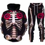 Halloween Skull Cosplay 3D Print Meeste Spordidressi Komplekt Naljakas Horror Skeletal Hoodie+p&uuml;ksid 2tk Komplektid Oversize Pullover T&auml;navar&otilde;ivad S