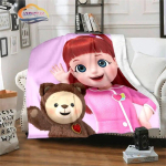 3D koomiksisari Rainbow Ruby Lastetekk Lulu ja karu armas luure seiklus Animatsioon Flanell 180x230cm