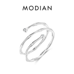 MODIAN 925 Sterling Silver Trendikas mitmekihilised vintage jooned, reguleeritav suurus 5-7 s&otilde;rmus originaalse disainiga peen ehted naistele h&otilde;be