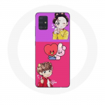 Coque pour Samsung Galaxy A51 BTS TinyTAN Animation BT21 Affiche