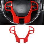 ABS Car Styling Steering wheel  Cover Trim Frame Sticker Fit For Ford Ranger 2015-2022 Auto Interior Accessories punane