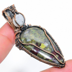 Natural Dragon Jasper Gemstone Handmade Copper Wire Wrap Pendant 2.56 e8e59