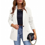 Naiste &auml;rijoped, pikkade varrukatega bleiser, eest avatud naiste vabaaja mantlid S valge