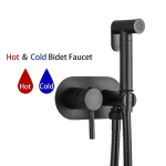 ULA messingist WC bidee pihusti kuum ja k&uuml;lm k&auml;eshoitav bideem&auml;hkmete komplekt Vannitoa du&scaron;ikomplekt Shattaf pihusti jet Douche komplekt kaasaskantav must