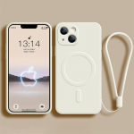 Randmepaela silikoonist telefoni&uuml;mbris iPhone'i 15 14 13 Pro Max 12 11 X XR XS 7 8 Plus SE jaoks Magsafe'i magnetilise juhtmevaba laadimiskatte jaoks iPhone SE (2020) hall