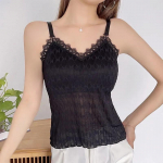 Naiste torust &uuml;laosaga pitsist camisole vest rinnapadjaga valge pimestamisvastane Crop Top pits Seksikas plusssuuruses must s&auml;rk valge