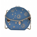 Mood t&auml;histaeva &uuml;mmargused kotid Naiste Crossbody kott Luksuslik kett Ringikujuline &otilde;lakott Lady V&auml;ike tikandiga naiste k&auml;ekott One Size sinine