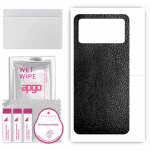 apgo Protective Skin Sticker for the back compatible with Xiaomi Mix Fold 3, Wrap Film, Foil, Vinyl - Pattern Black Leather