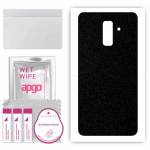 apgo Protective Skin Sticker for the back compatible with Samsung Galaxy A6+ (2018), Wrap Film, Foil, Vinyl - Pattern Matte Black
