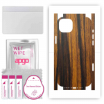 apgo Protective Skin Sticker for the back+sides compatible with Apple iPhone 14 Plus, Full Wrap Film, Foil, Vinyl - Pattern Tigerwood